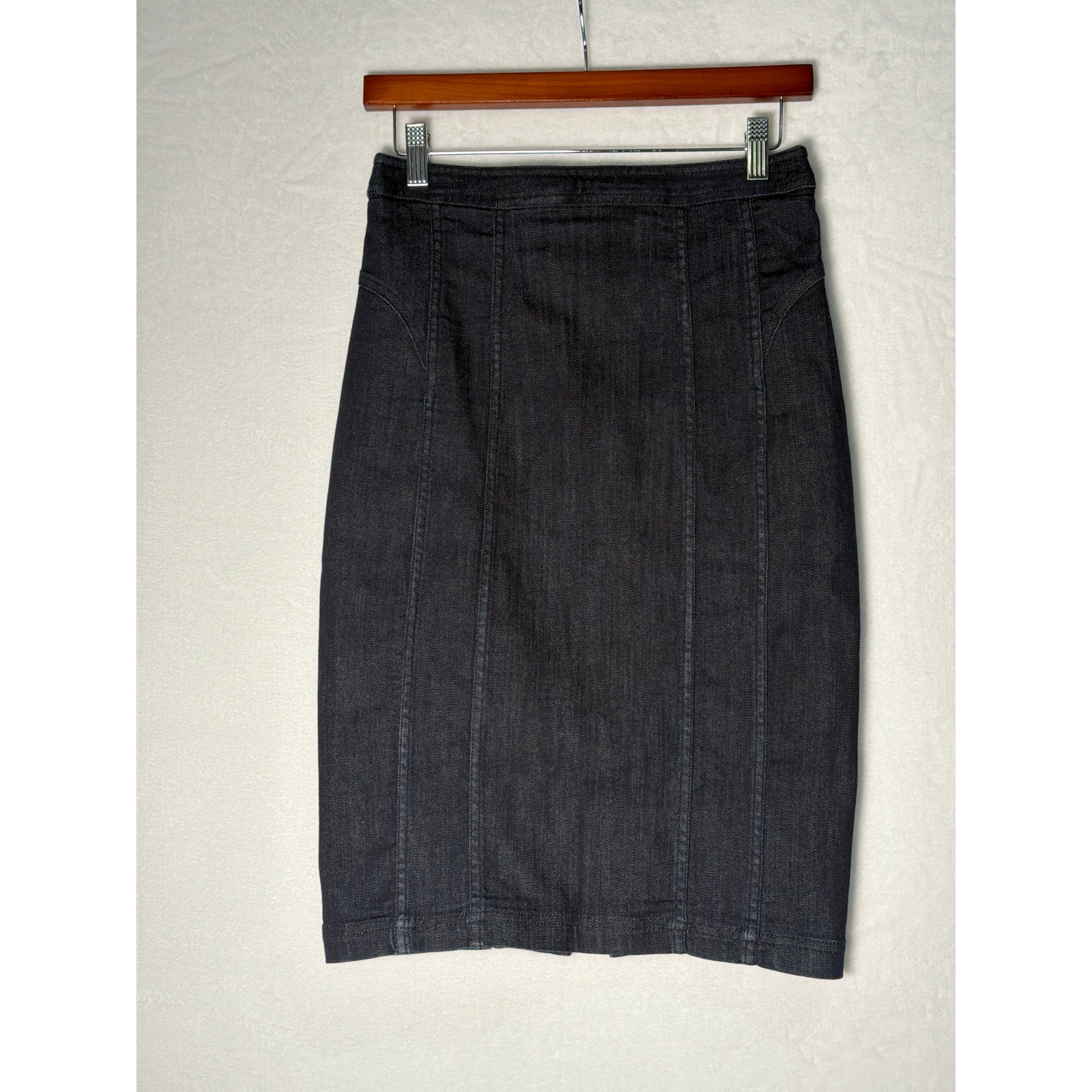 Nanette Lepore Skirt Womens 4 Blue Denim Pencil Lined Zippered Office Workwear